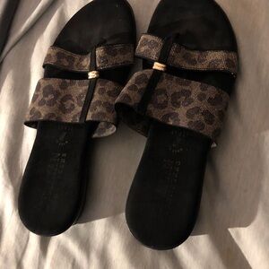 Cheetah Rhinestone Italian ShoeMakers Sandals